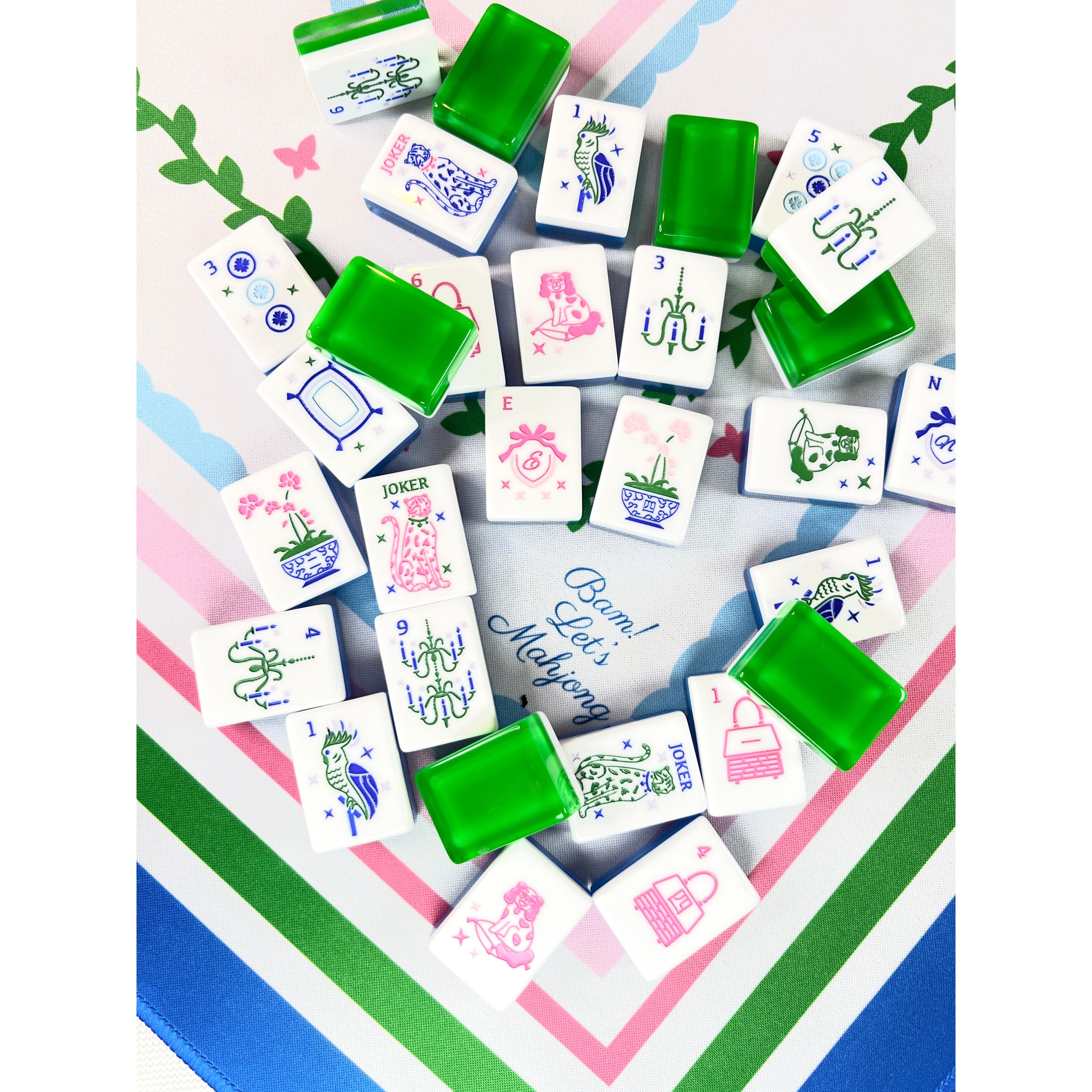 BAM! Let's Mahjong MAHJONG TILES GRANDMILLENNIAL AND MATCHING MAT