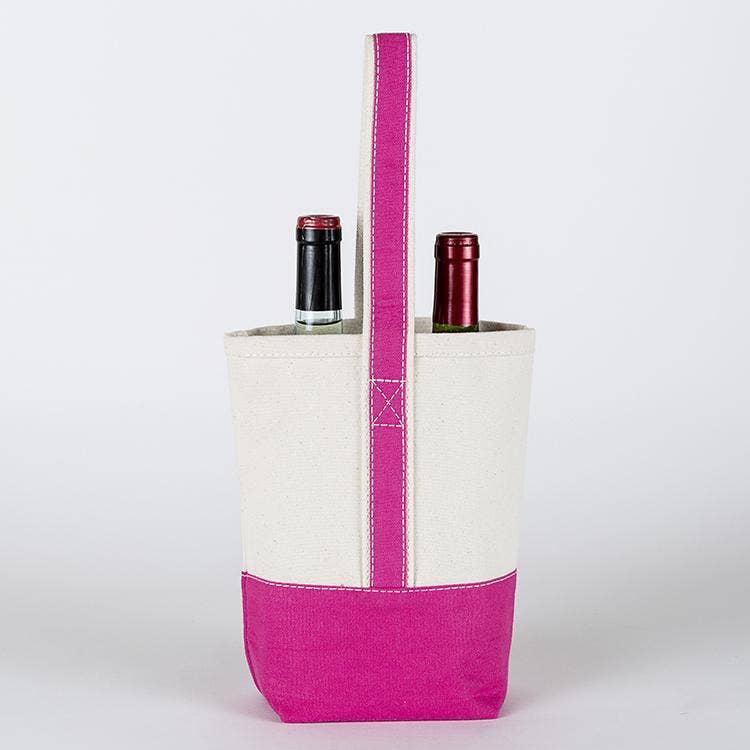 ShoreBags - 2- Bottle Canvas Wine Gift Host Bag: Maroon