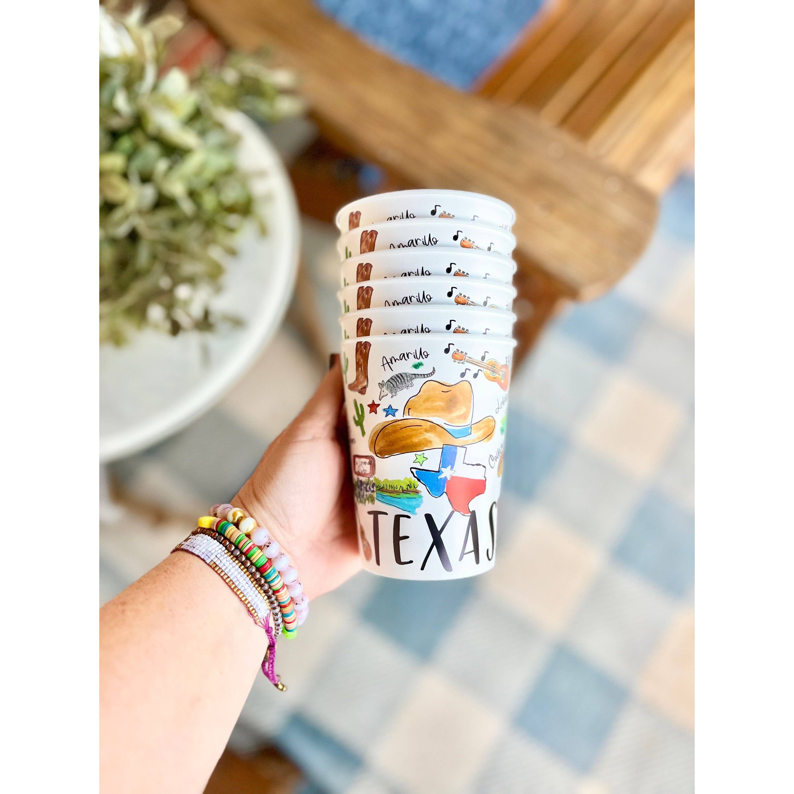 Happy By Rachel, LLC - State of Texas Reusable Cups, (set of 6)