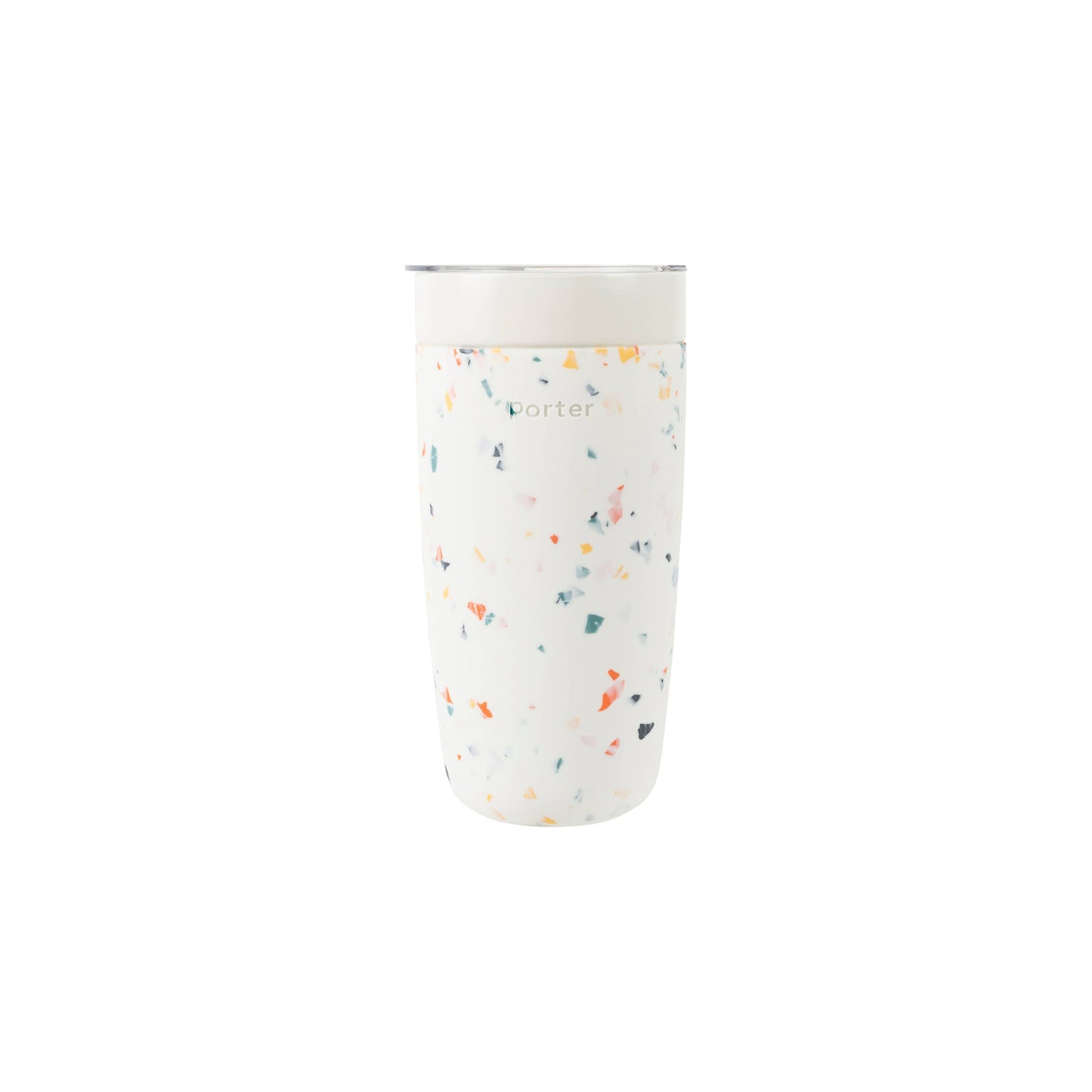 Insulated Ceramic Stainless Steel Coffee & Drink Tumbler: Terrazzo Blush