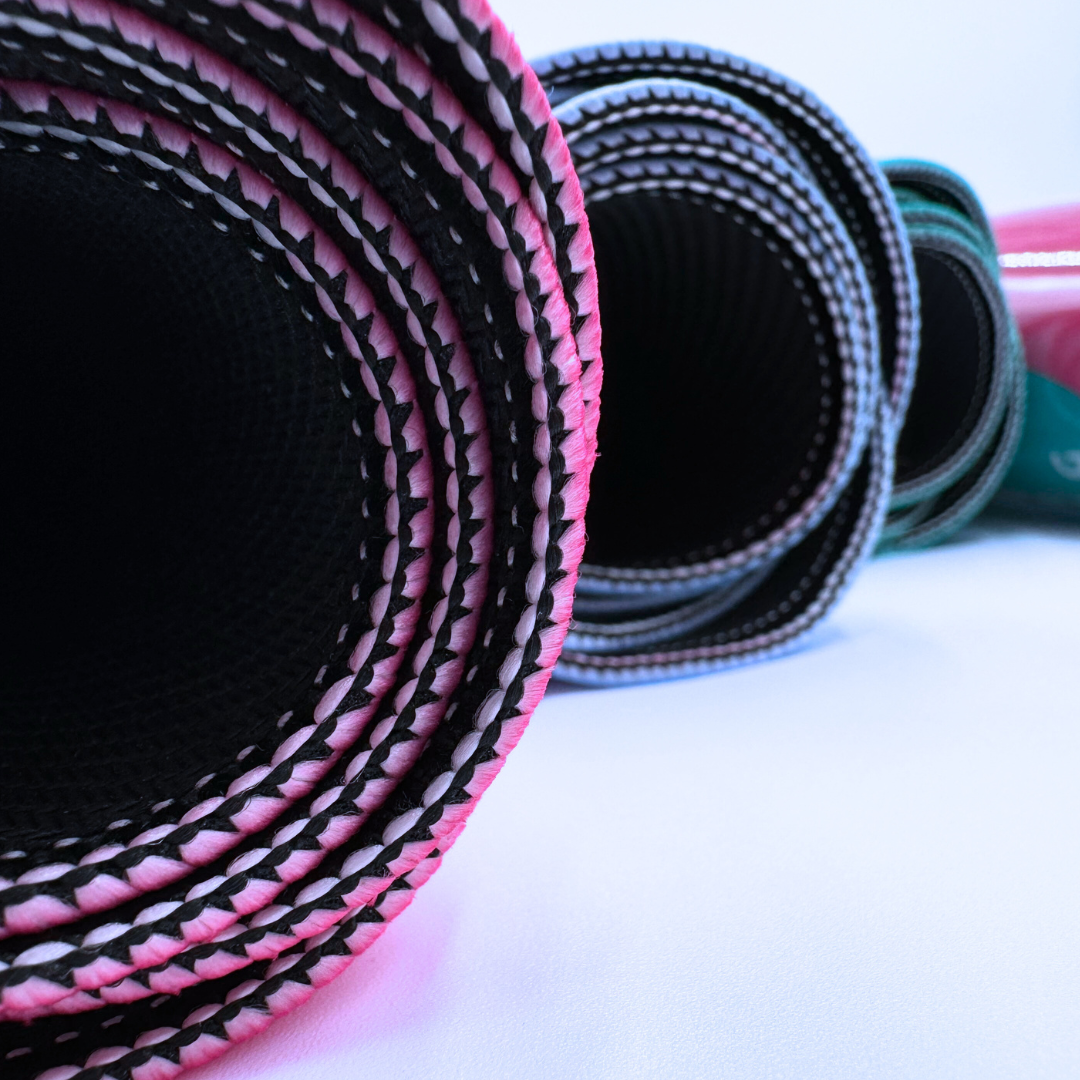 My Fair Mahjong -Pink Center- Blue Scallop Mahjong Mat