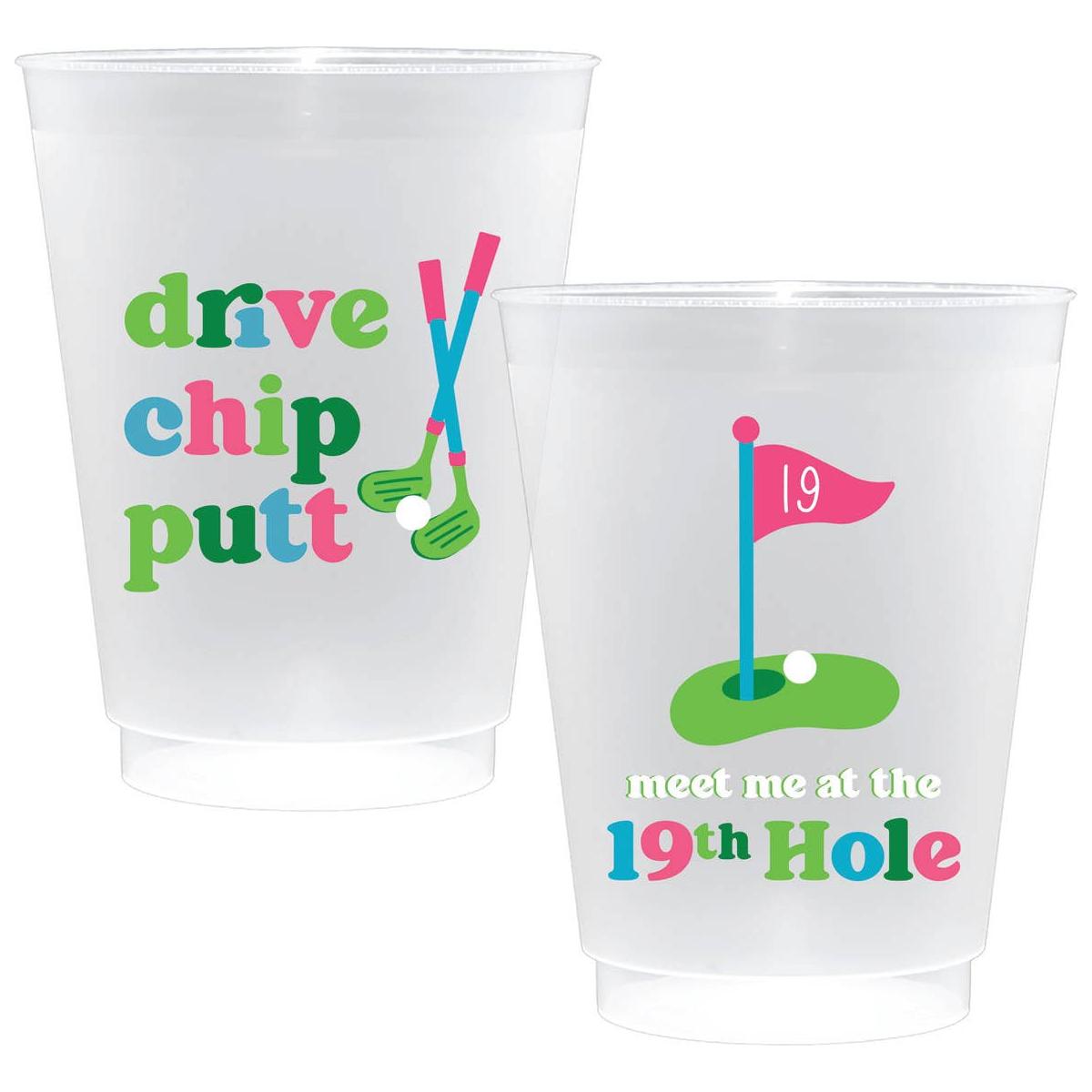Canvas Style - 19th Hole Golf Shatterproof Frost Flex Plastic Cups (10)