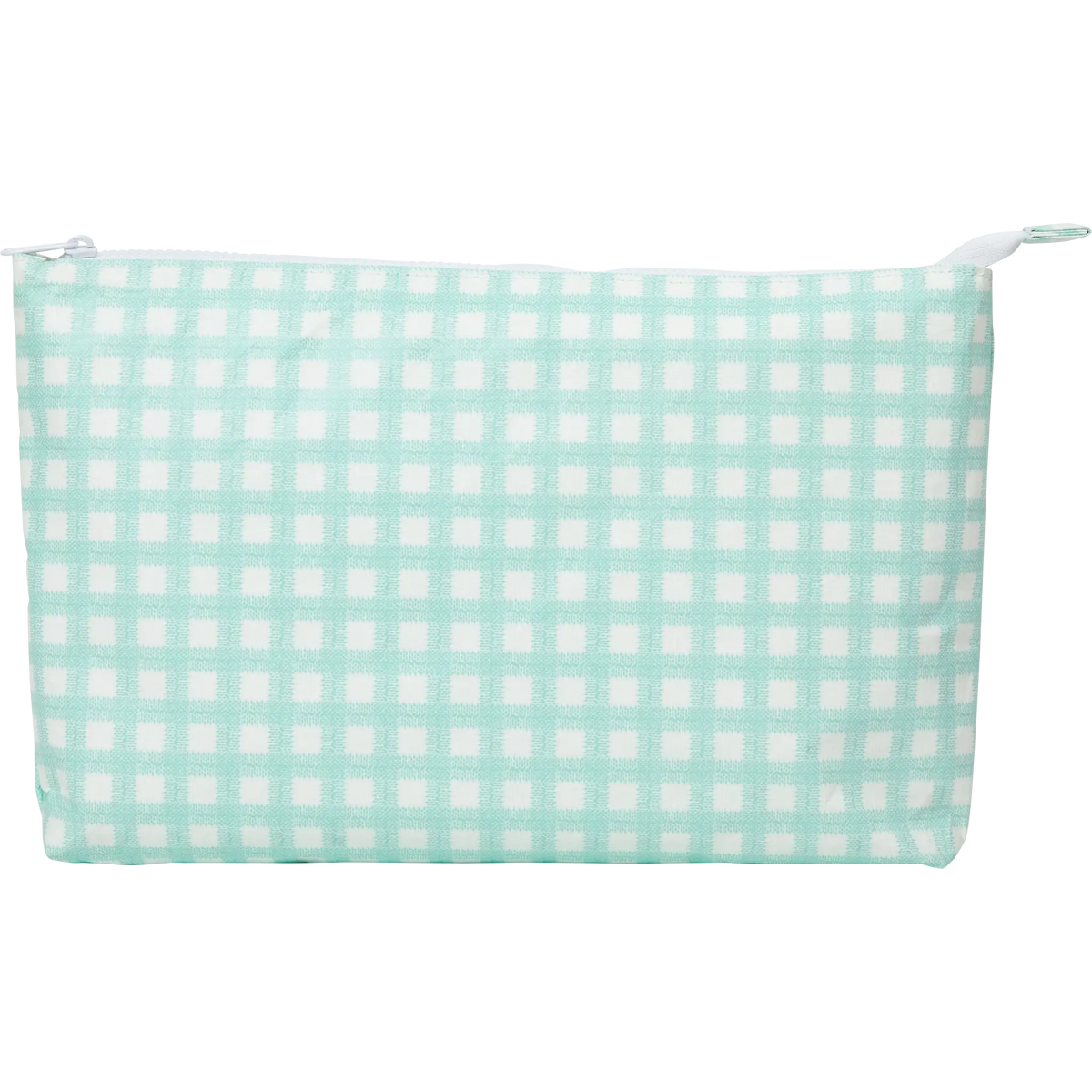 Medium Tyvek® Zipper Pouch | Blue Gingham