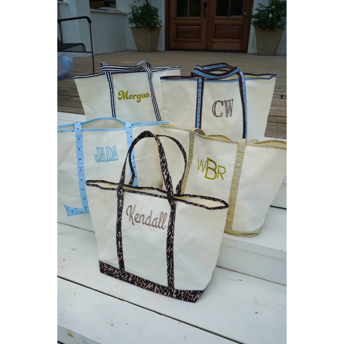 Standard Canvas Tote - Fall Collection | Customizable: Chocolate Stripes - KENZKUSTOMZ