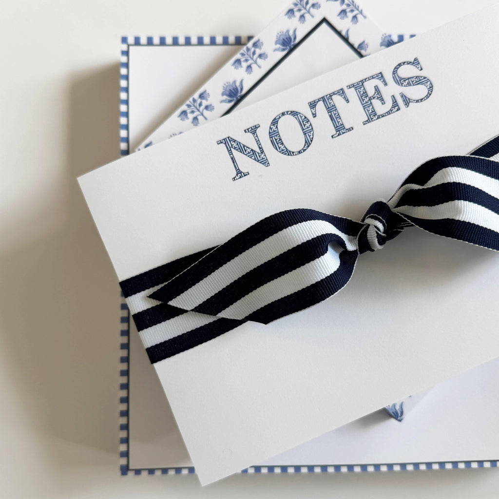Navy Basketweave "NOTES" Slab Notepad