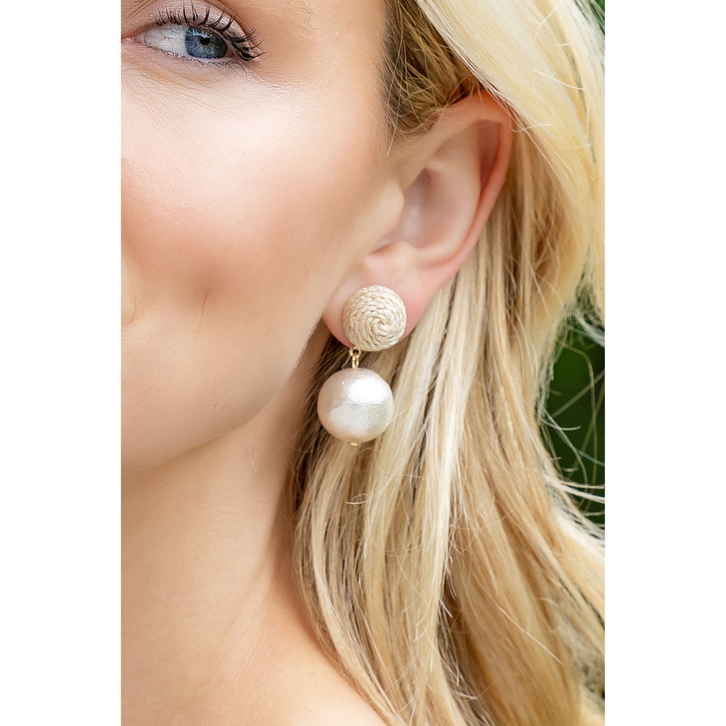 Grace 18mm Cotton Single Pearl Earrings