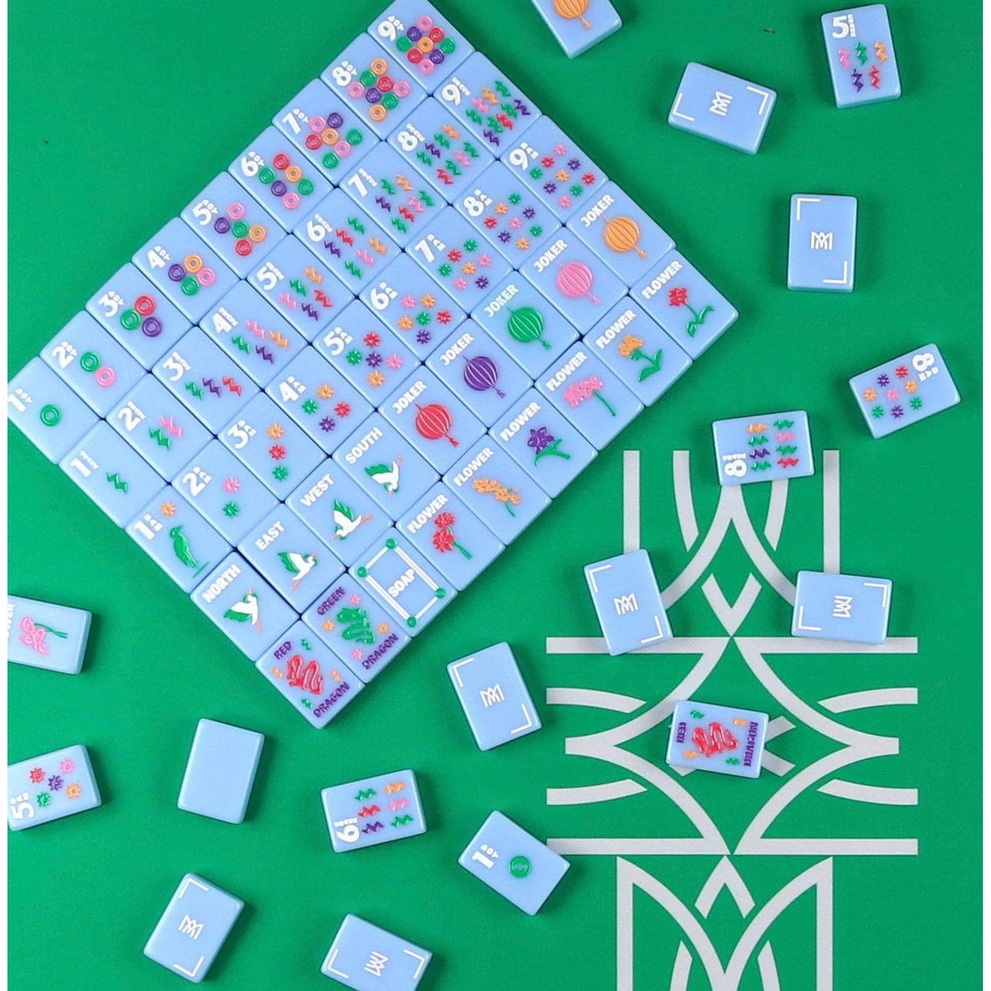 Amahj Line - Signature Engraved Tile Set- Blue