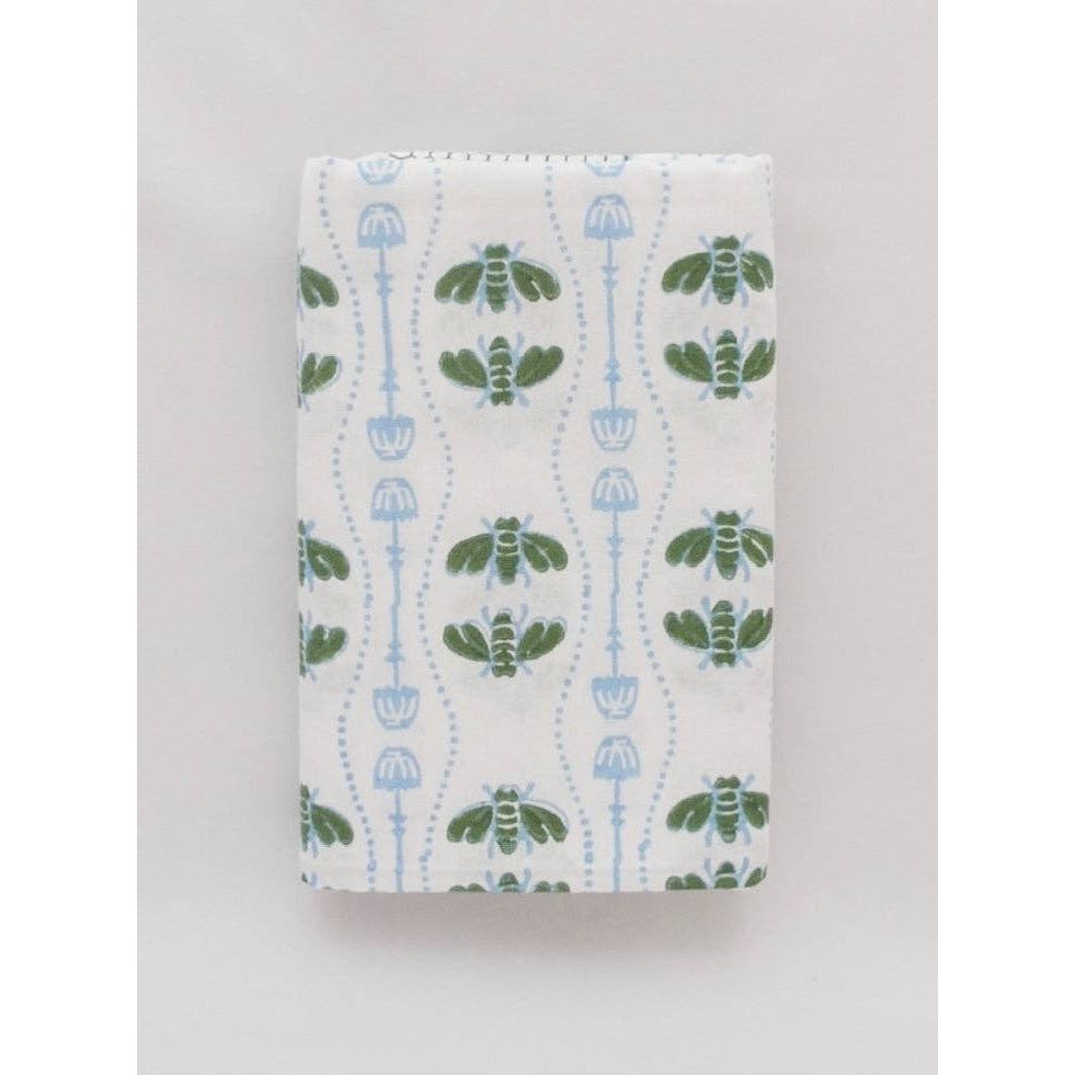 Mended - Table Throw - Honeybee - Uniform Blue & Sage