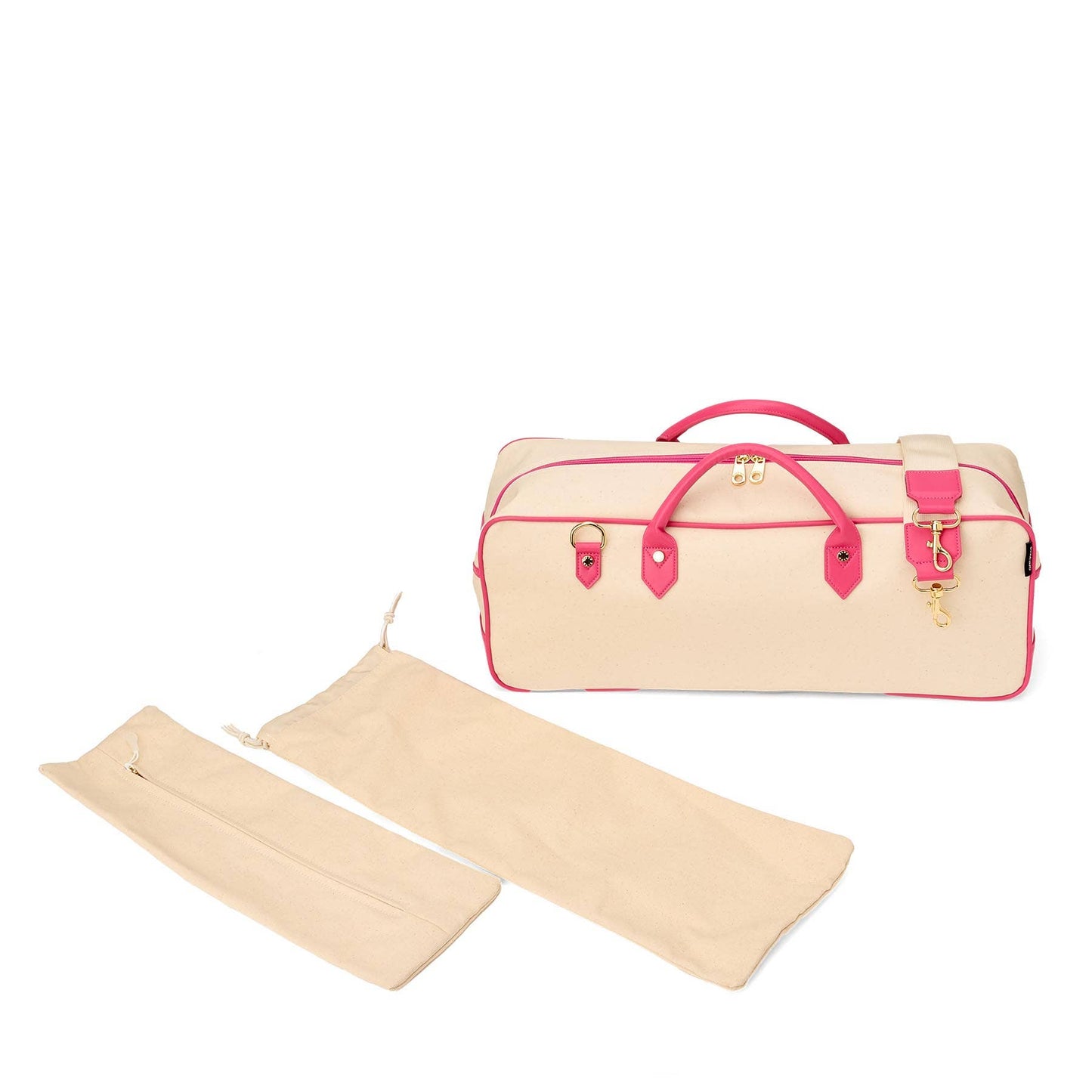 Boulevard - "Margo" Natural Mahjong Tote : PINK PUNCH