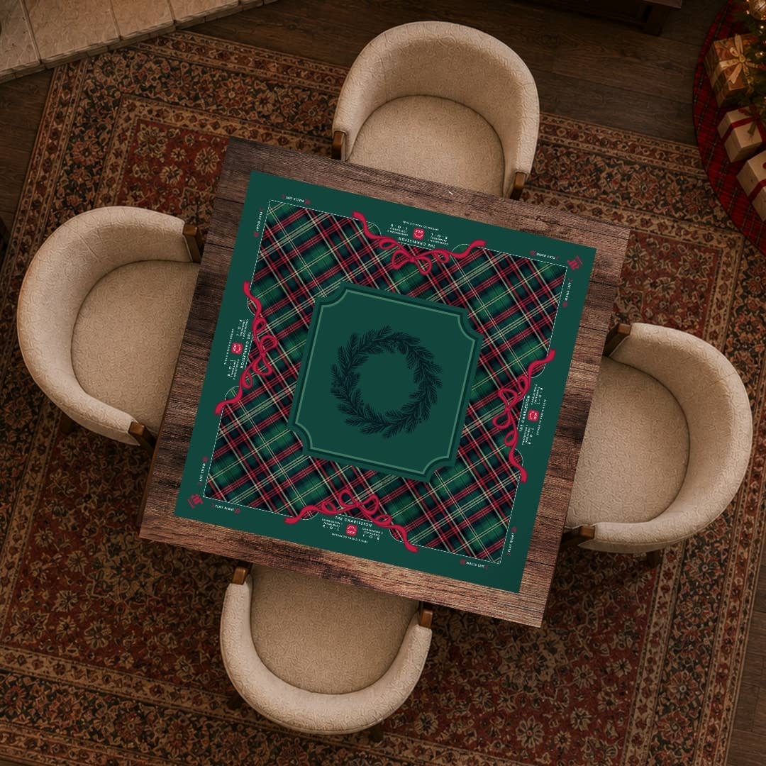 Anders Ruff Design Co. - NEOPRENE Evergreen & Tartan Mahjong Mat | Holiday Christmas