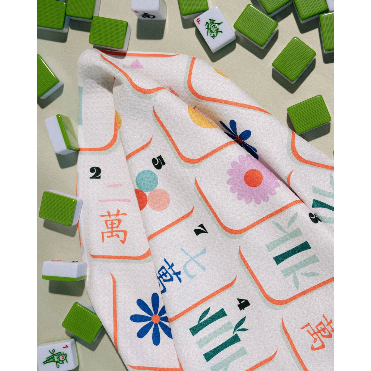 Tile Toss Tea Towel - Mahjong