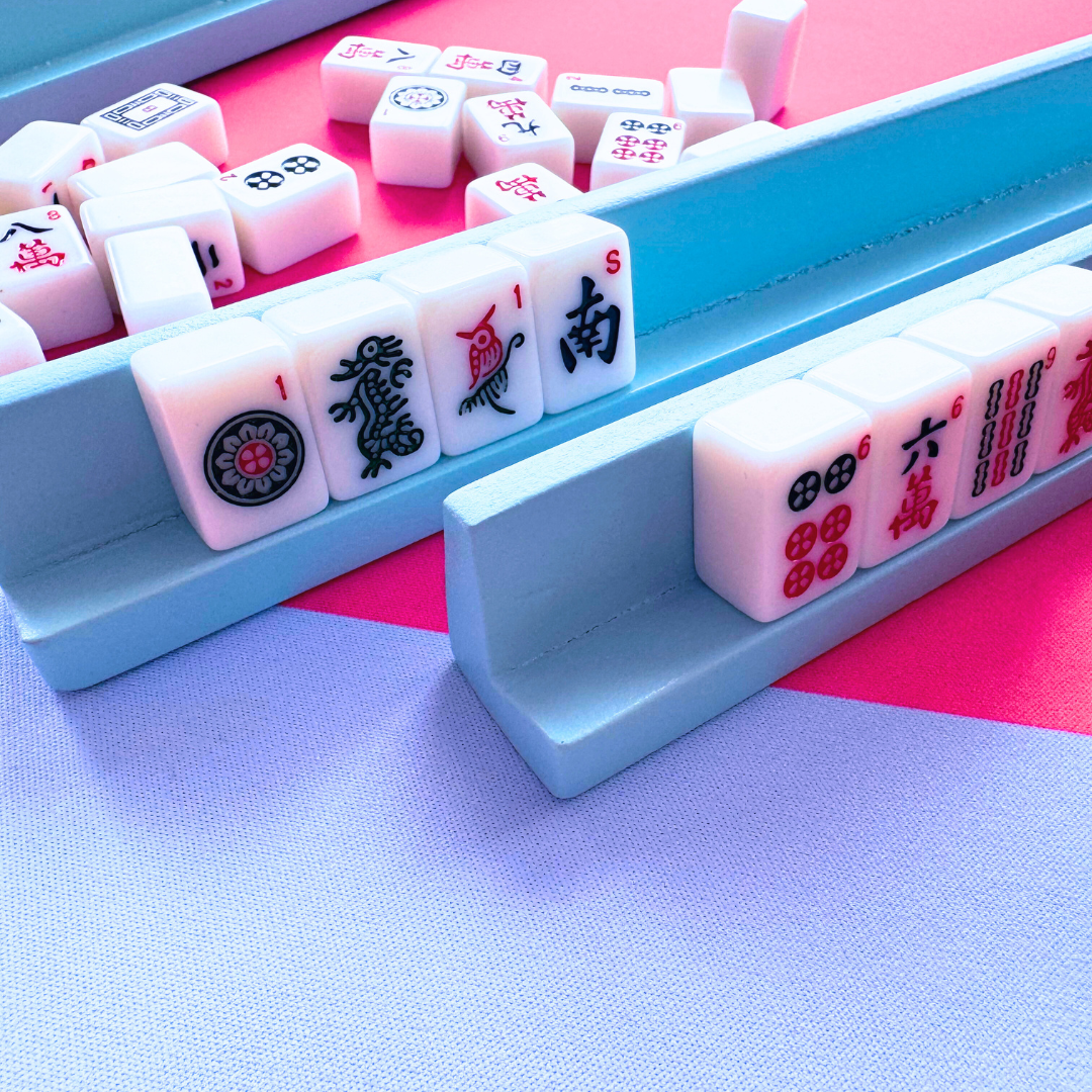 My Fair Mahjong - MINI MAHJONG MAT  | Cobalt Center-Blue Scallop