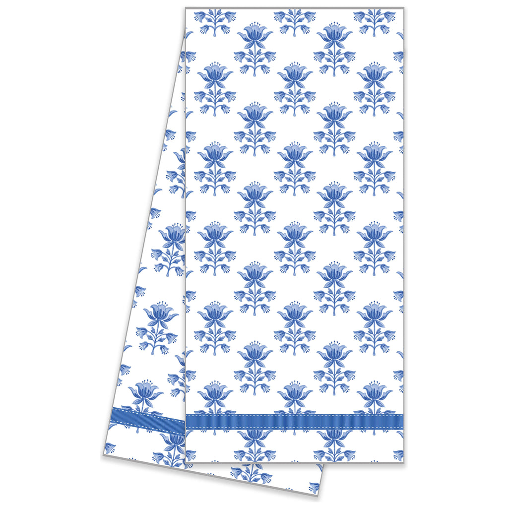 Tulip Block Print Cotton Tea Towel