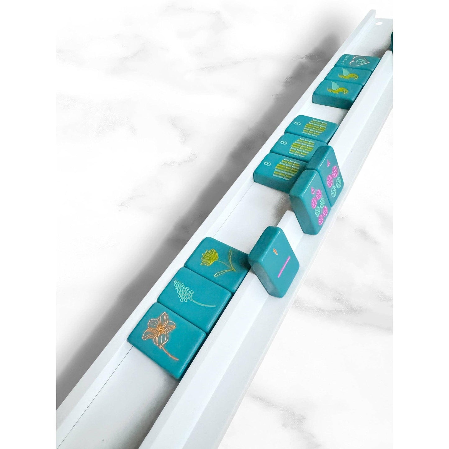 Peace Love Mahjong - Mahjong Racks & Pushers (Set of 4): French Blue