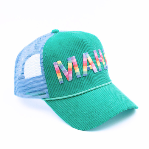 My Fair Mahjong - MAHJONG HAT | Corduroy Trucker | MAHJ: Green