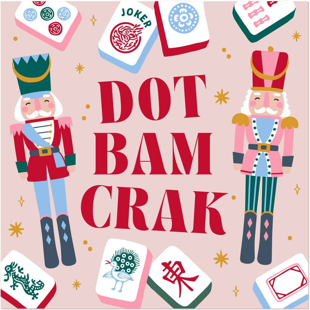 Dot Bam Crak Nutcracker | Mahjong Holiday Cocktail Napkins