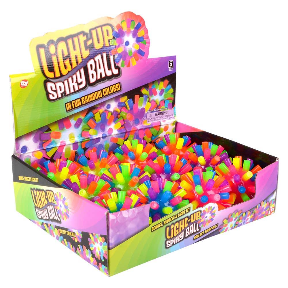 4" LIGHT-UP RAINBOW SPIKY BALL