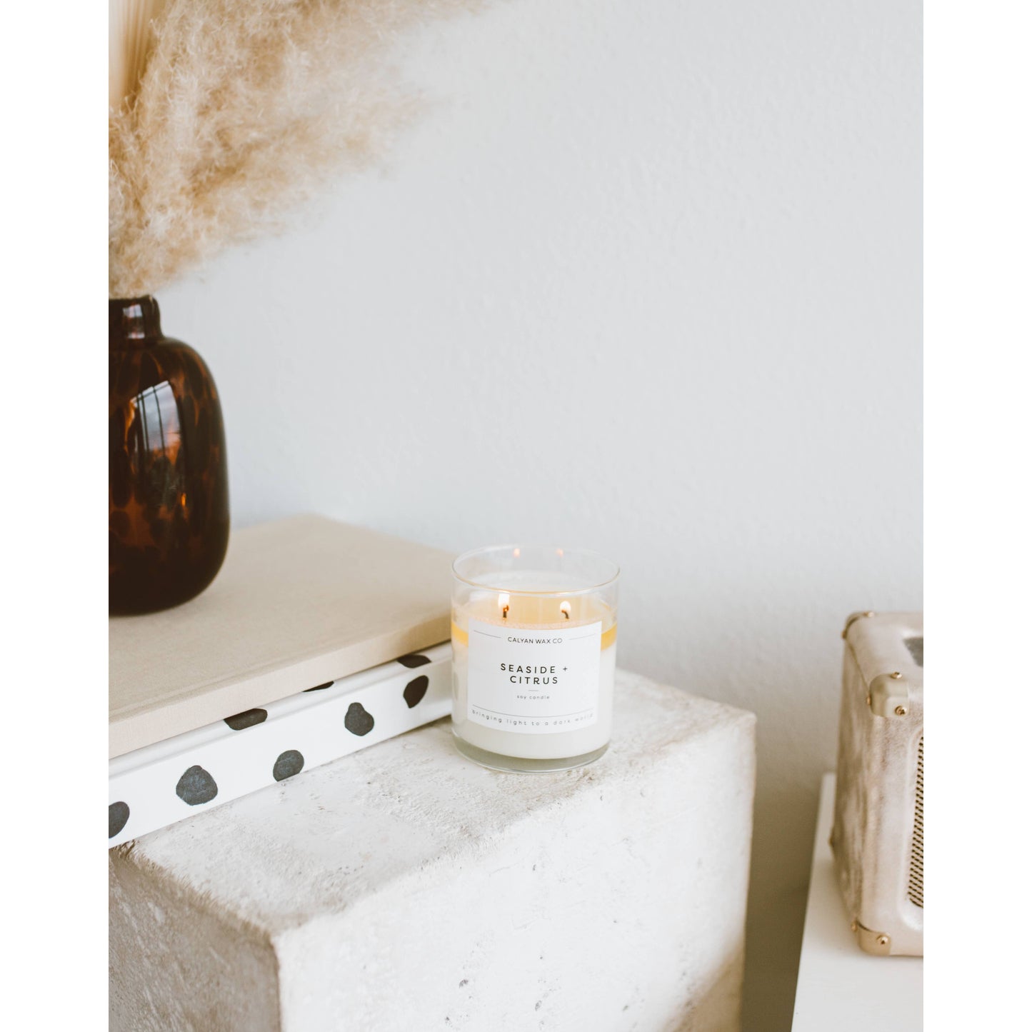Seaside + Citrus Glass Tumbler Soy Candle