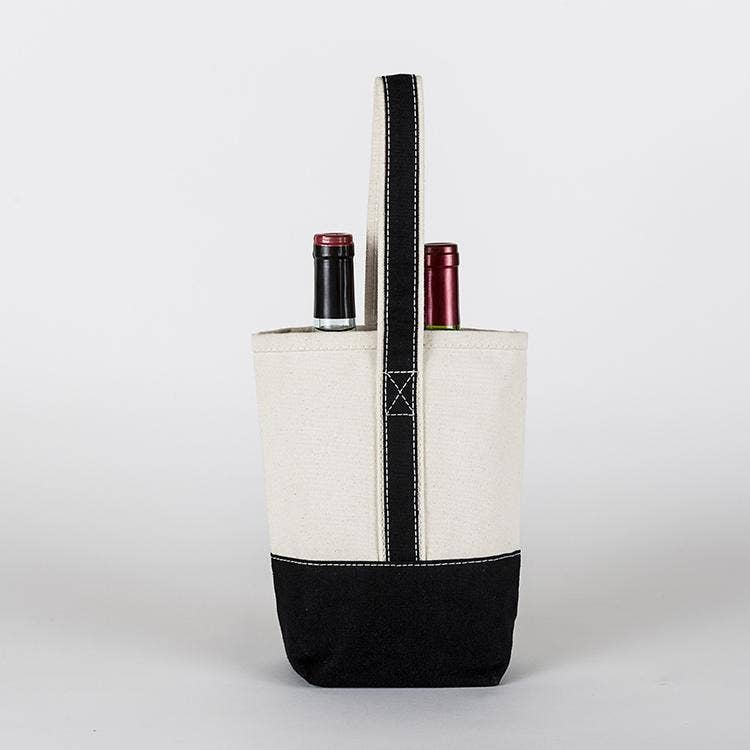 ShoreBags - 2- Bottle Canvas Wine Gift Host Bag: Turquoise