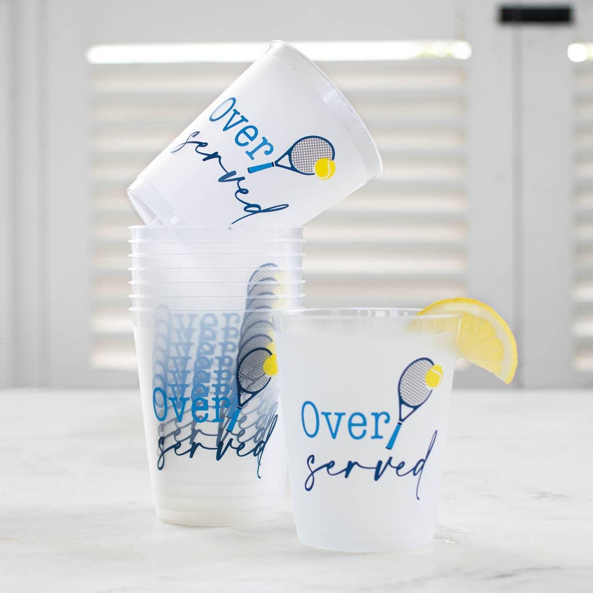 Over Served Party Cups   Frosted/Blue/Yellow   16oz   Set of 10