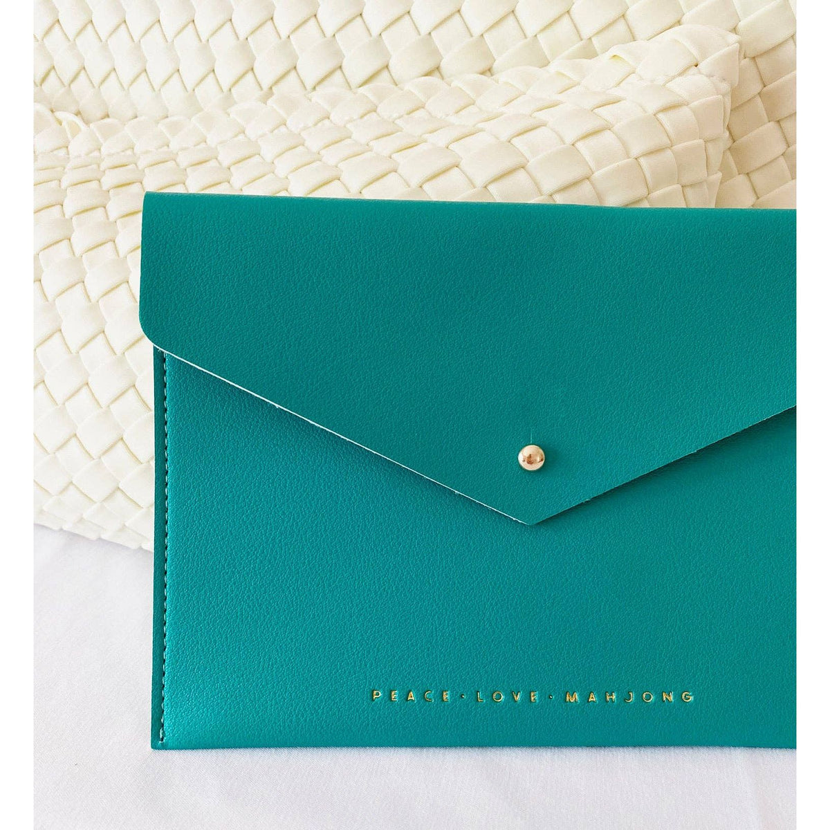 Peace Love Mahjong - Card Clutch: Serenity Blue - Large Size