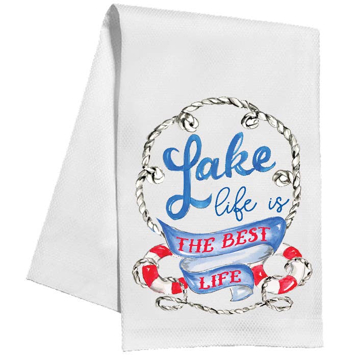 RosanneBeck Collections - Lake Life Is the Best Life Rope Kitchen Towel