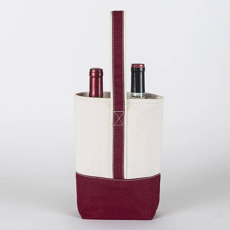 ShoreBags - 2- Bottle Canvas Wine Gift Host Bag: Turquoise