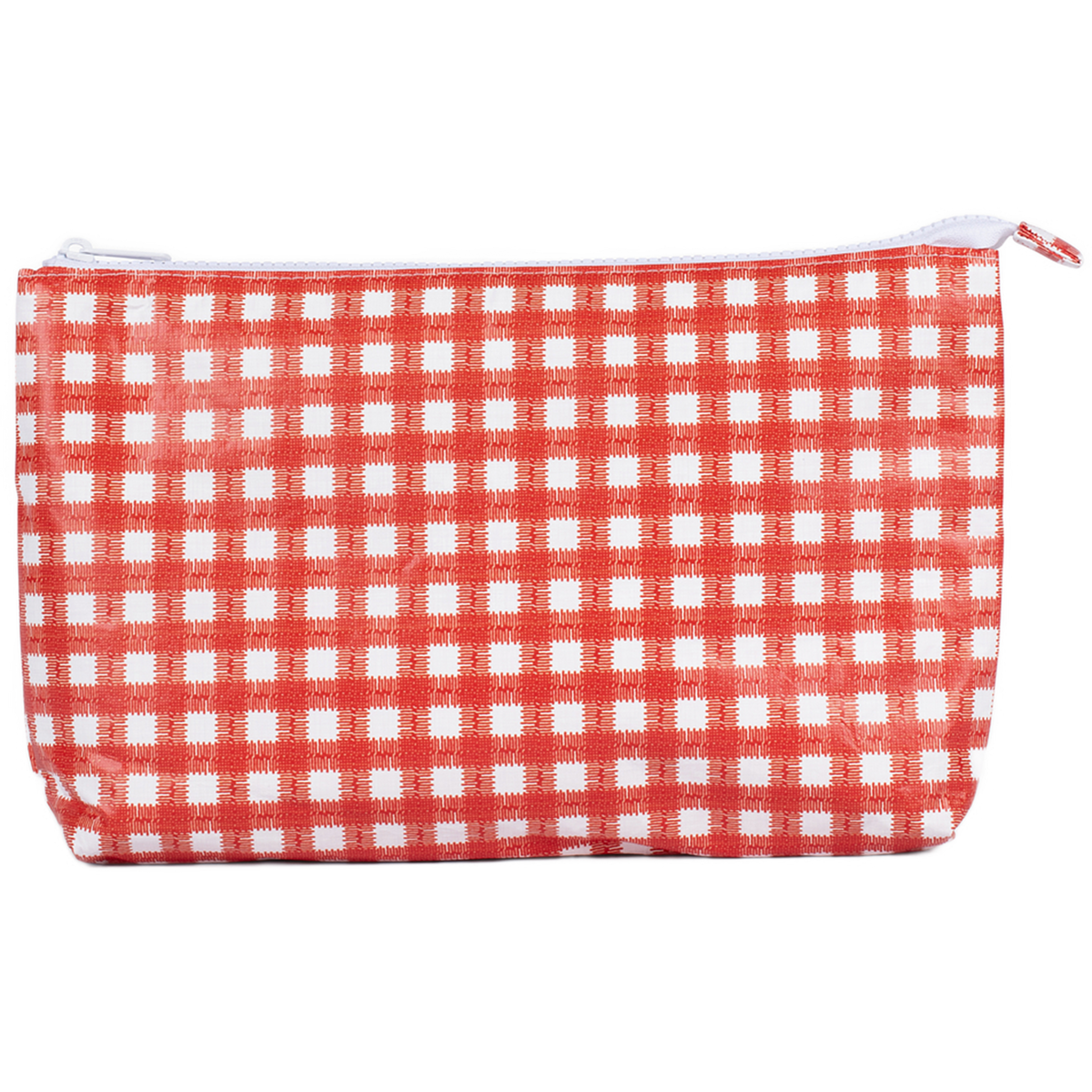 Medium Tyvek® Zipper Pouch | Red Gingham
