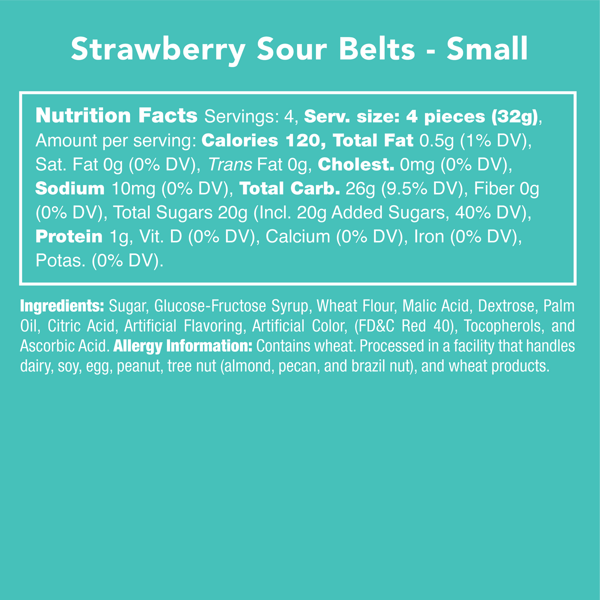 Strawberry Sour Belts Candy