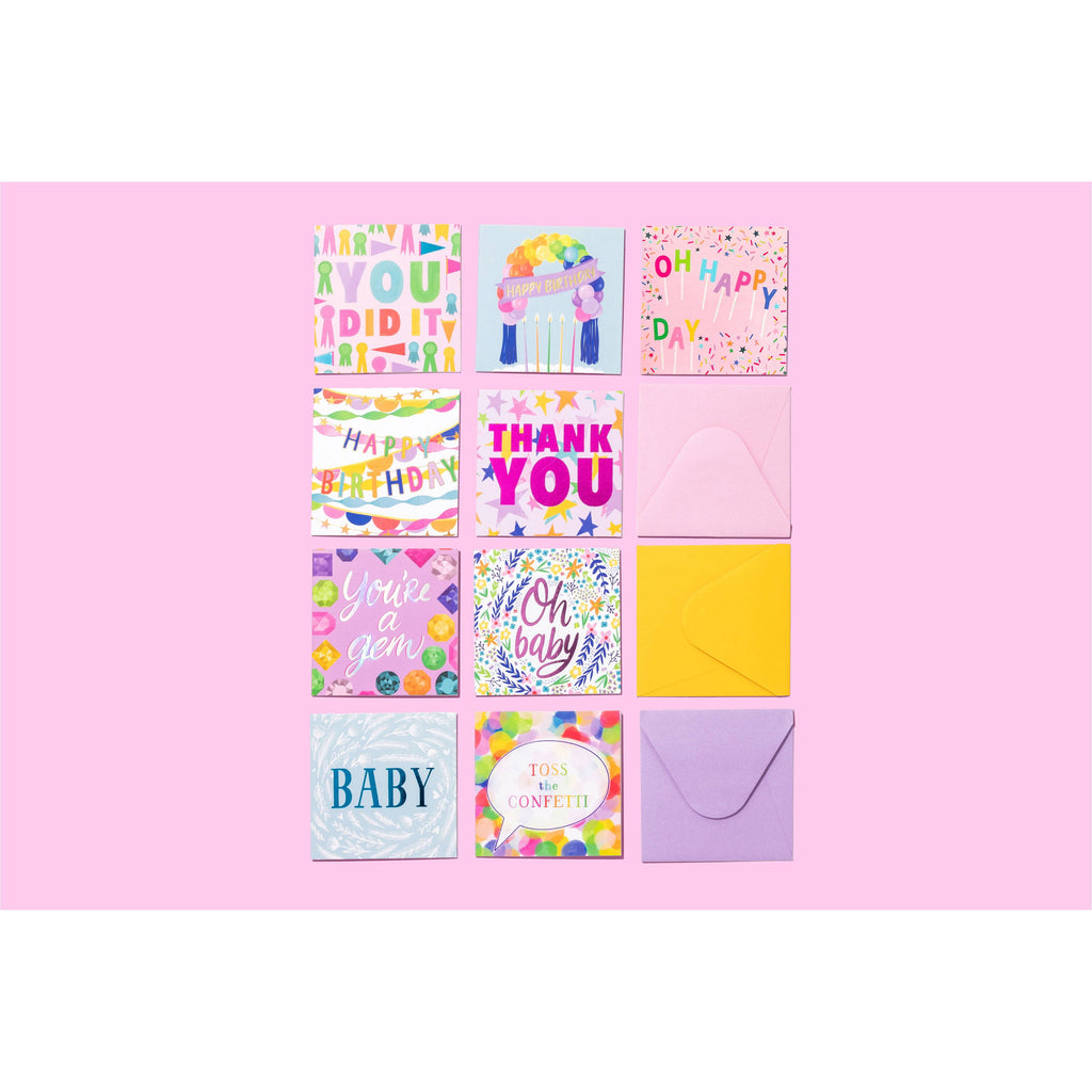 Gift Enclosure Card - "Happy Birthday" - Streamers