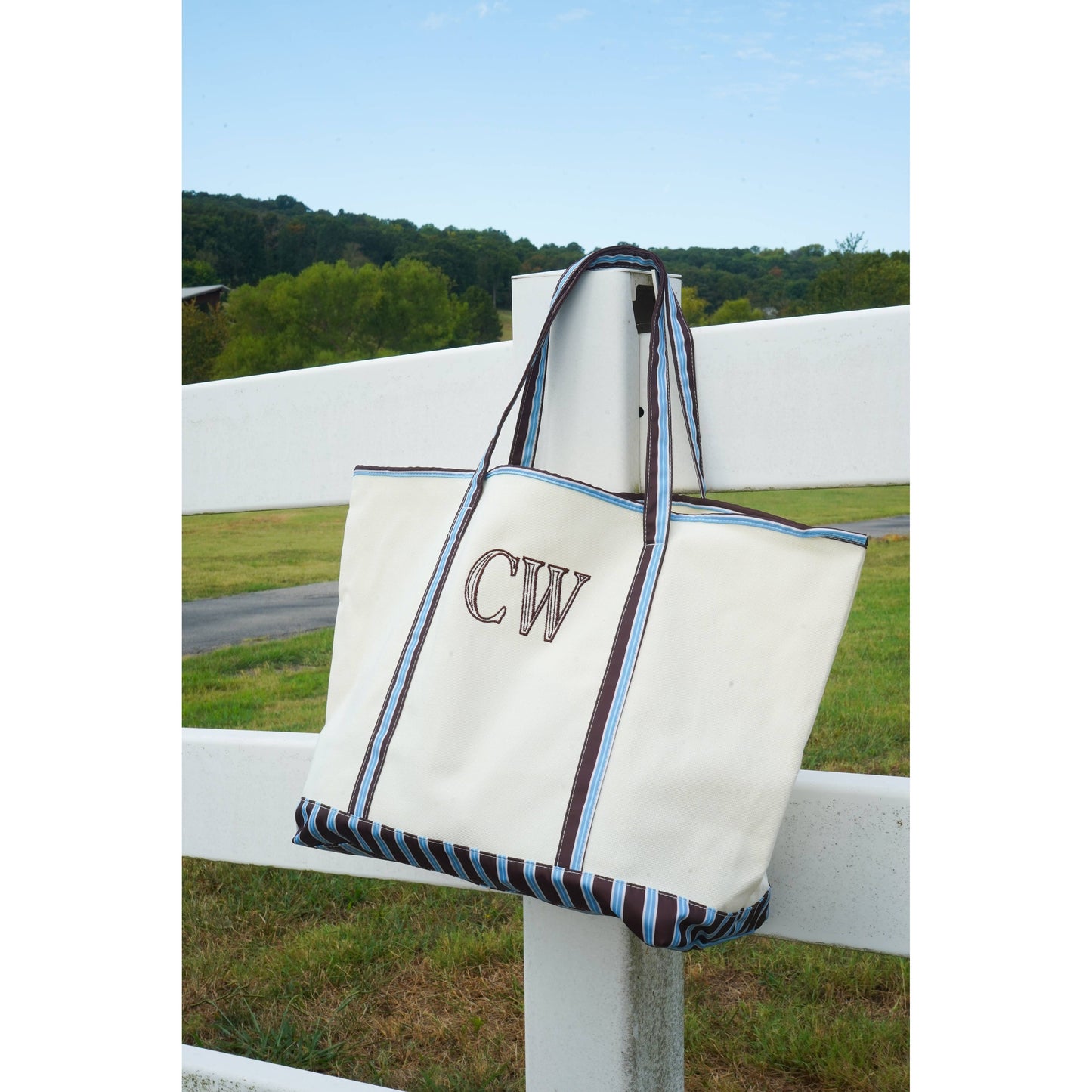 Standard Canvas Tote - Fall Collection | Customizable: Chocolate Stripes - KENZKUSTOMZ