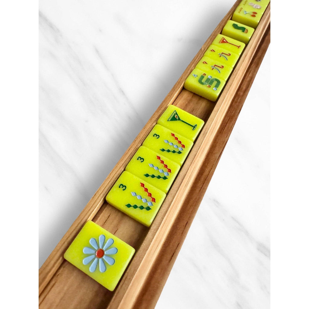 Peace Love Mahjong - Mahjong Racks & Pushers (Set of 4): Chartreuse