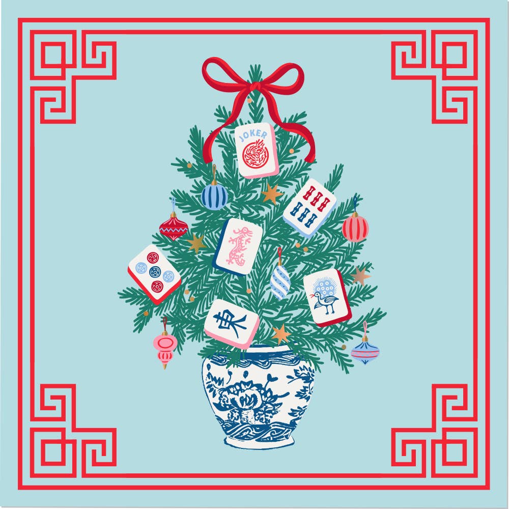 Mahj Topiary | Mahjong Holiday Cocktail Napkins