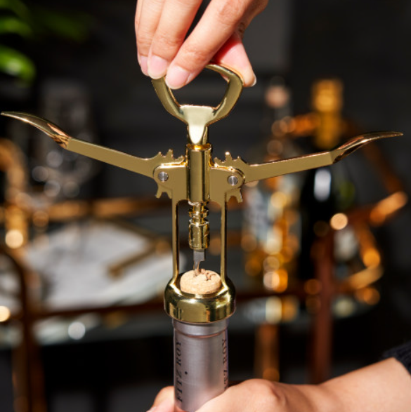 Belmont™ Gold-Plated Winged Corkscrew & Bottle Opener