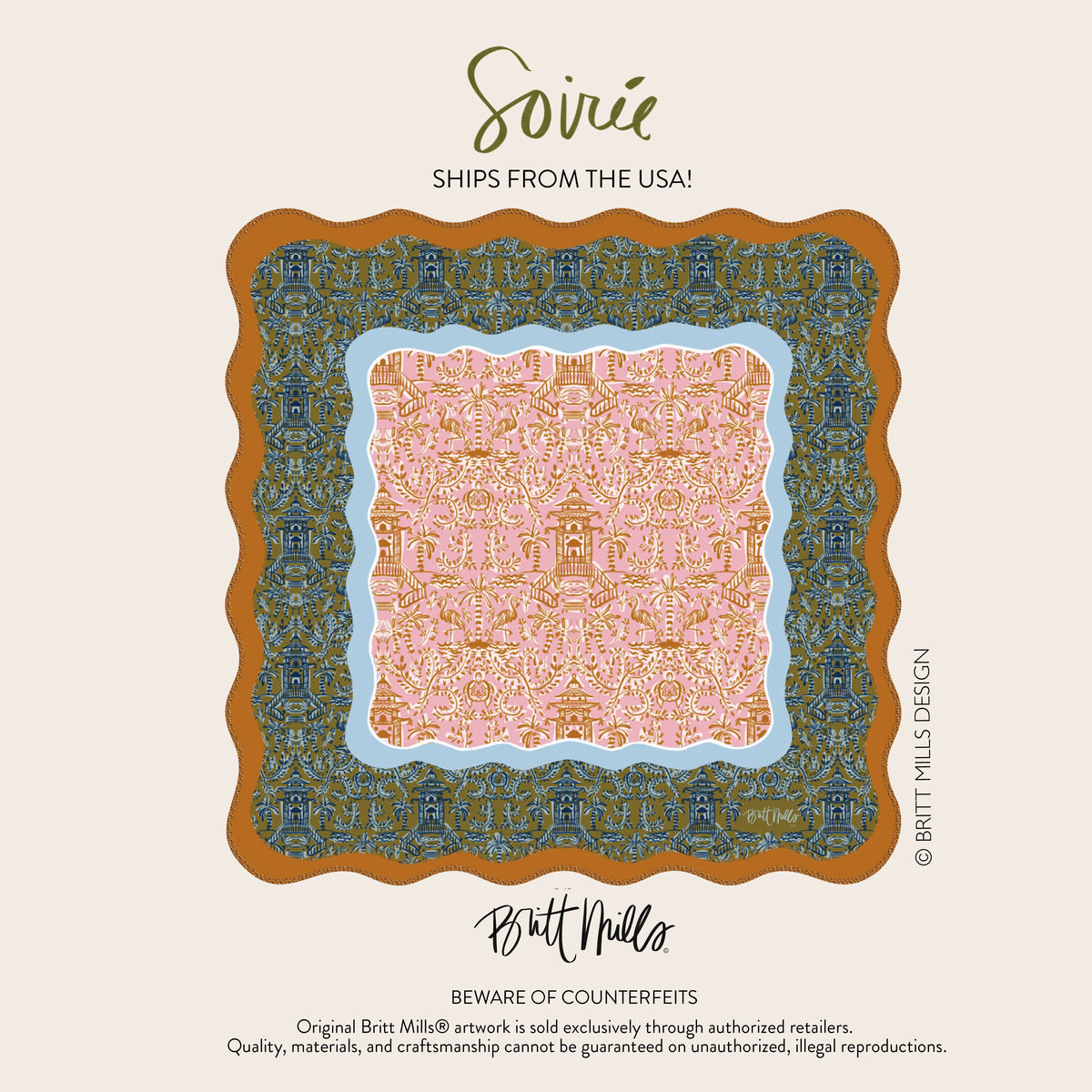 Britt Mills Design - Neoprene Mahjong Mats : Soirée