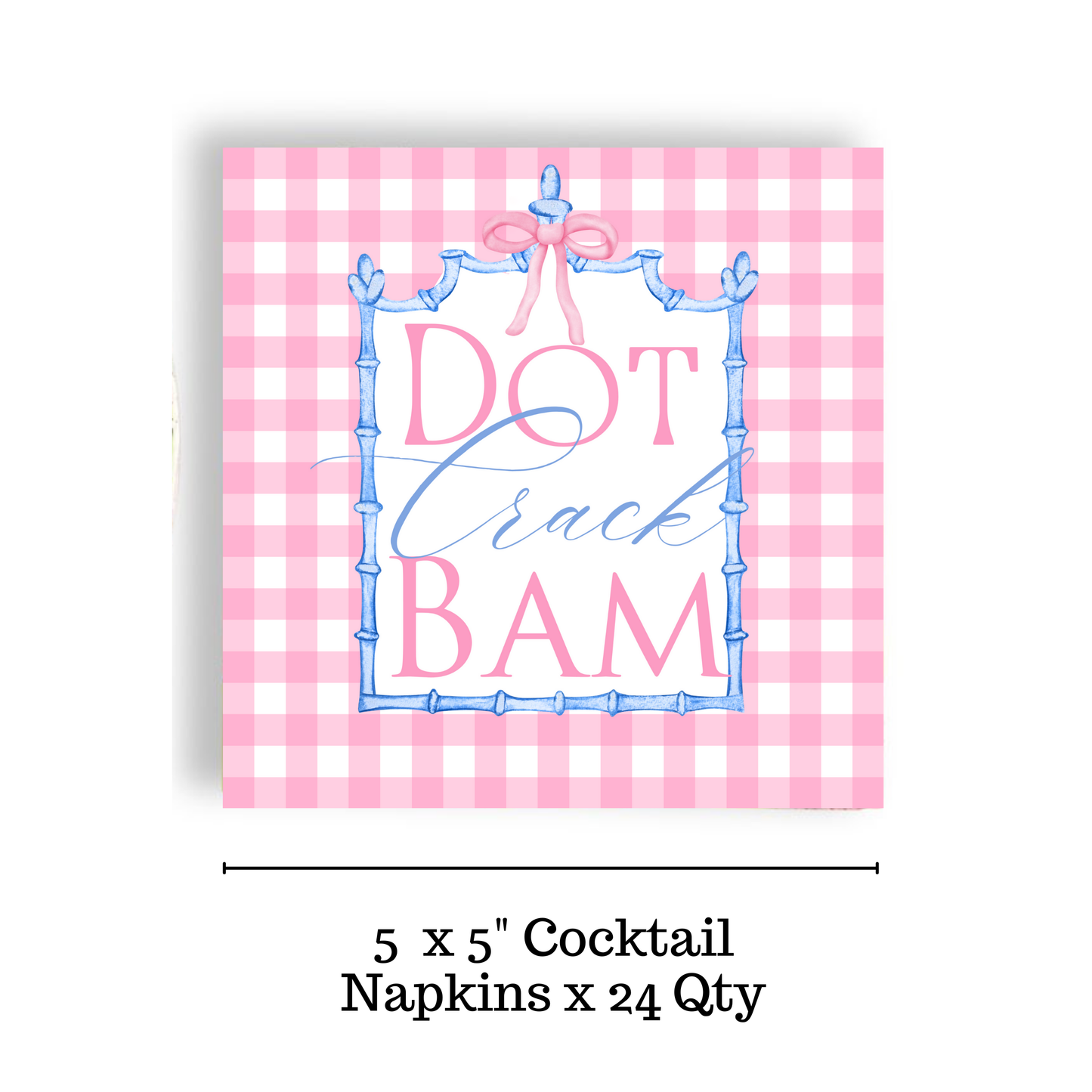 Mahjong Pink Plaid 24ct Cocktail Napkin Separates - Fabuplates