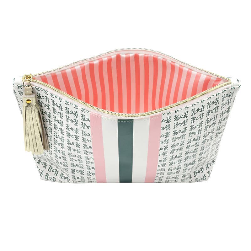 Santa Barbara Design - Green and Pink Oil Cloth Pouch - Tiles