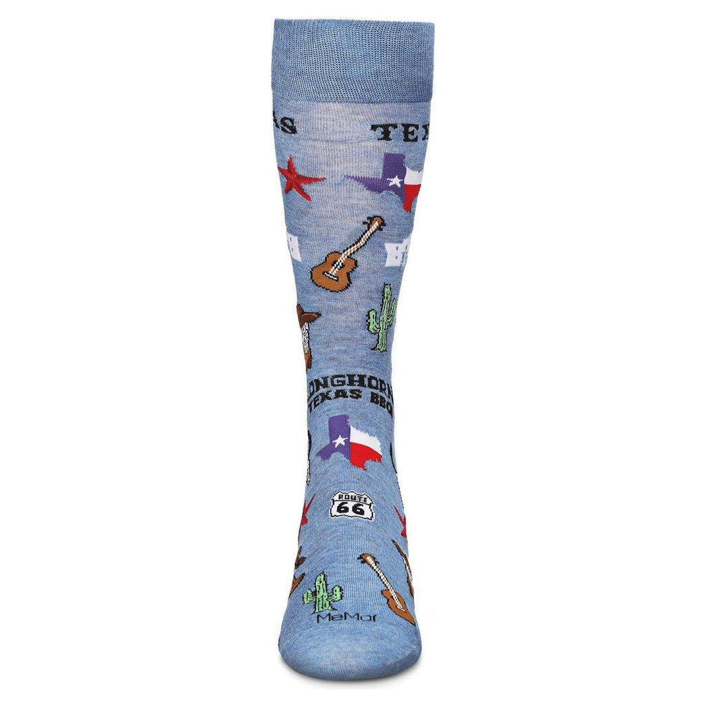 Men's Don't Mess With Texas Bamboo Blend Novelty Crew Sock: 10 13 / Denim Heather