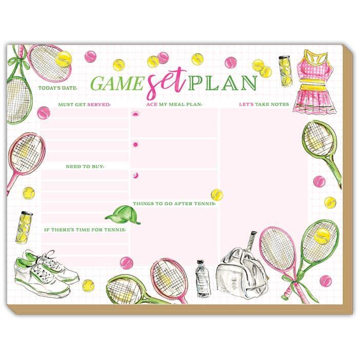 Game Set Plan Pink Green Tennis Icons Luxe Planner