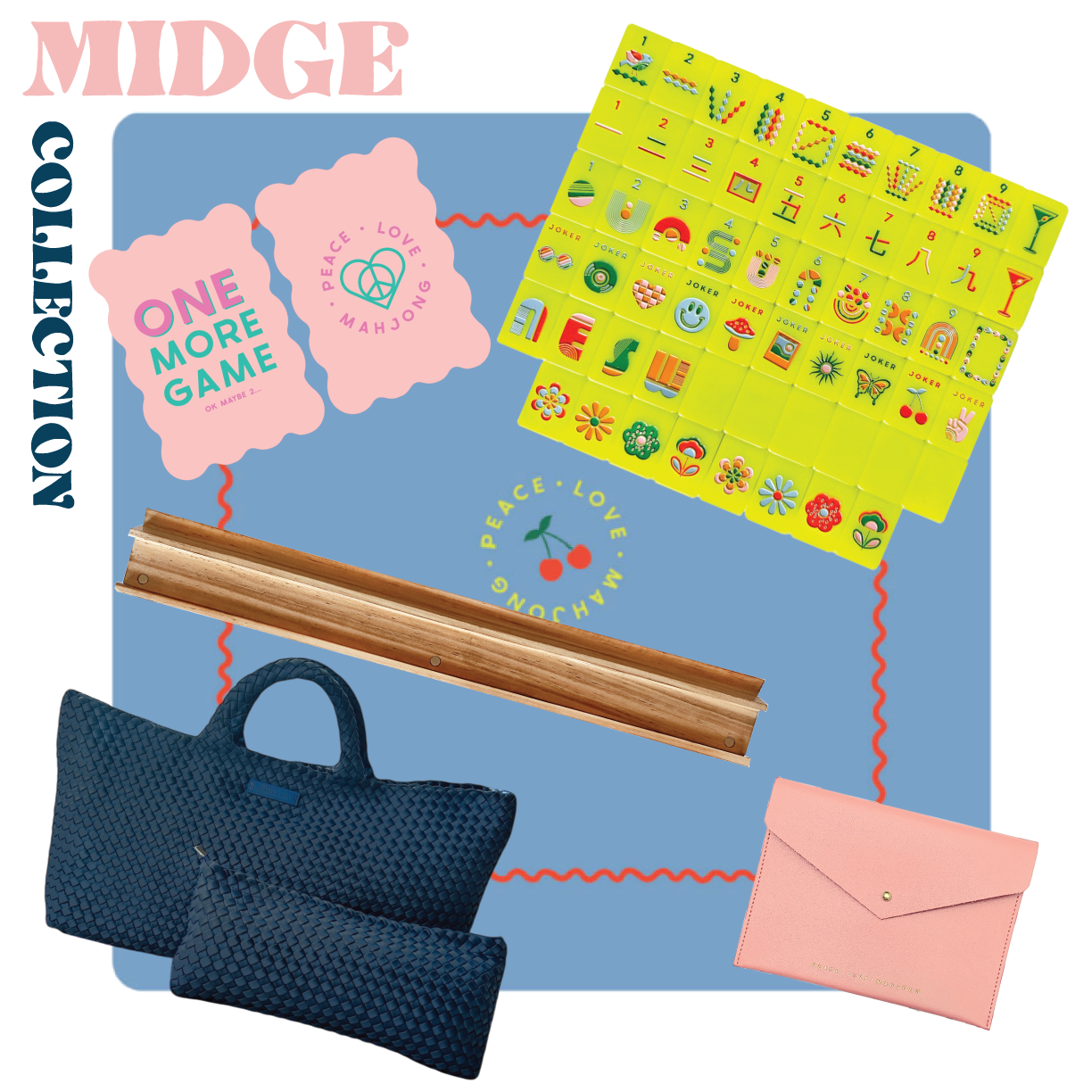 Peace Love Mahjong - Mod Tiles - Chartreuse: Chartreuse