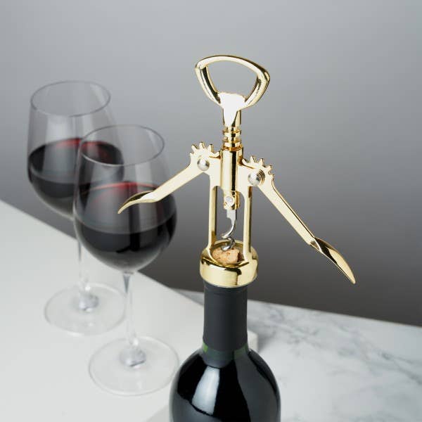 Belmont™ Gold-Plated Winged Corkscrew & Bottle Opener