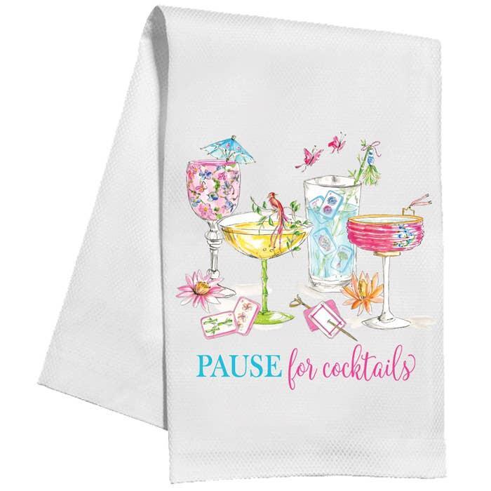 Pause For Cocktails Kitchen Towel
