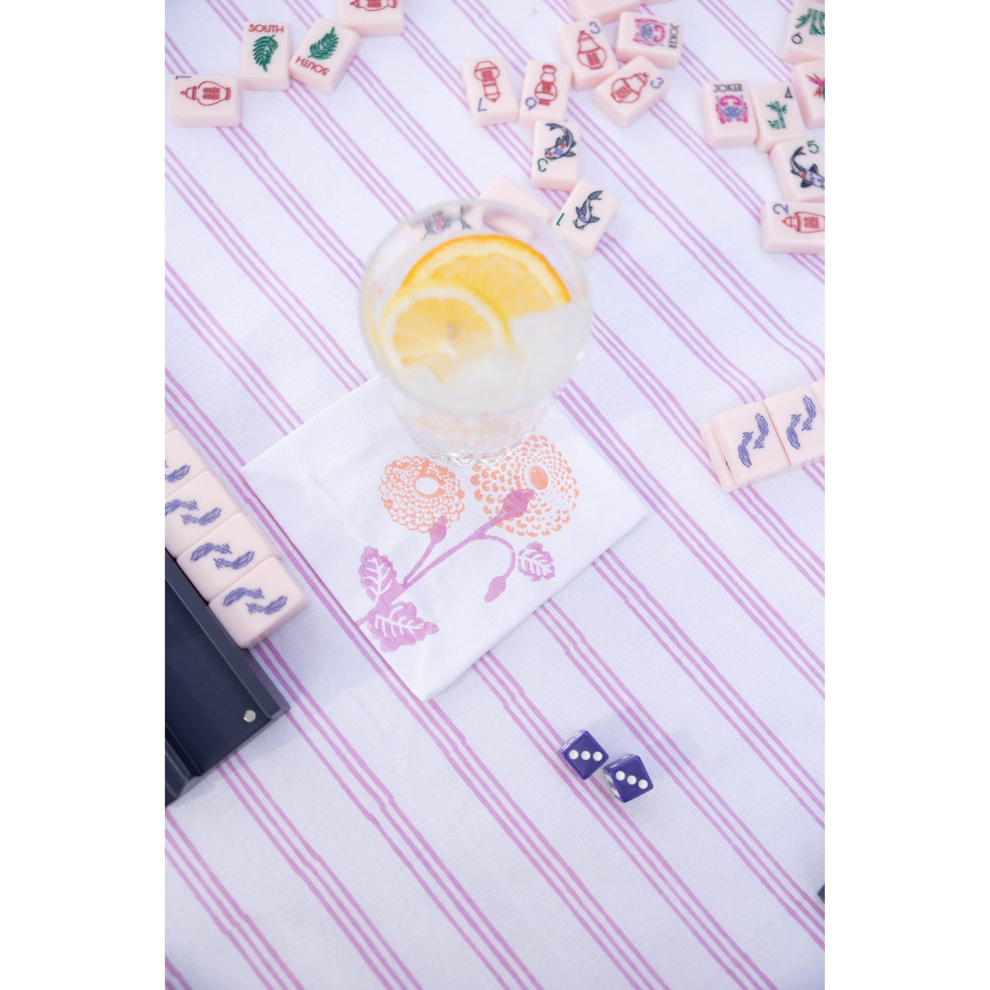 Mended - Table Throw - Marigold - Lilac, Periwinkle & Melon