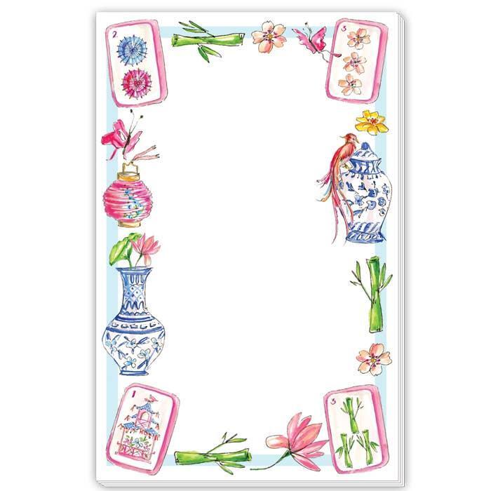 RosanneBeck Collections - Handpainted Mahjong Icons Border Large Notepad