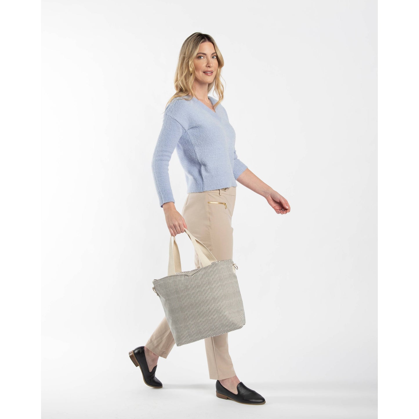 CB STATION - Stripes Cooler Tote: Gray