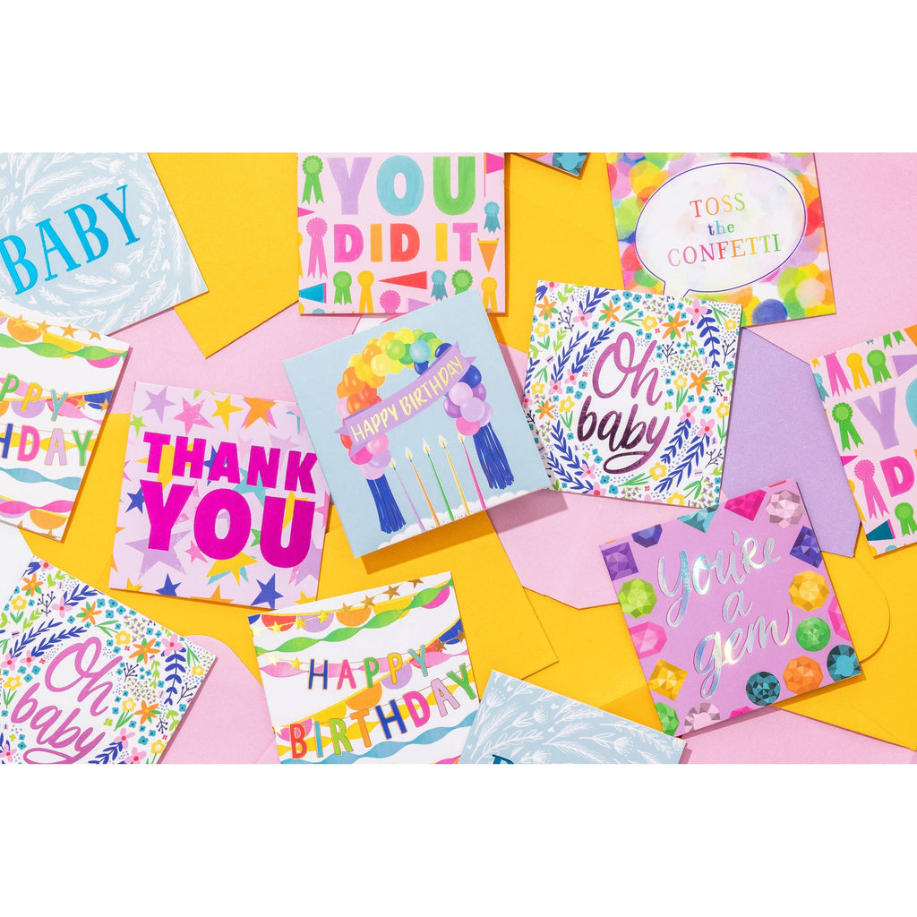 Gift Enclosure Card - "Happy Birthday" - Streamers