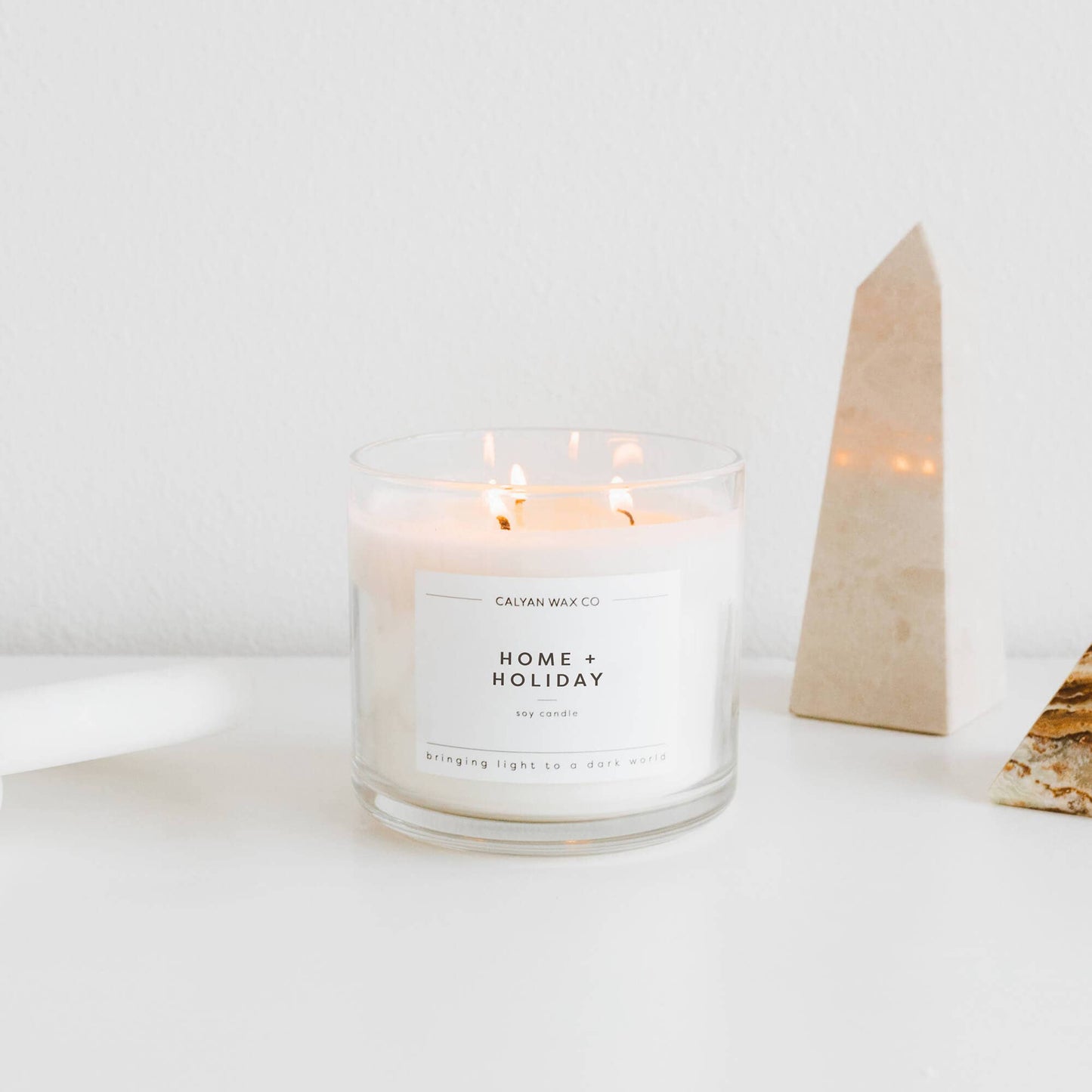 Calyan Wax Co. - Home + Holiday - 3 Wick Clear Glass Tumbler Soy Candle