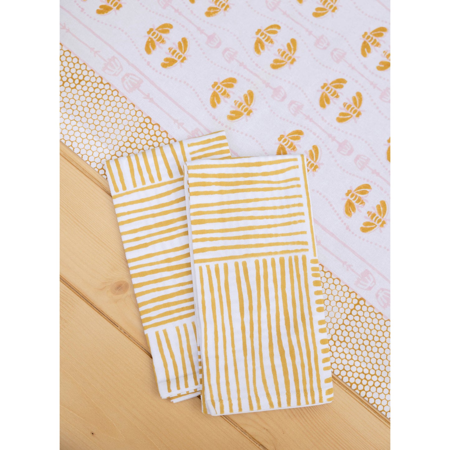 Mended - Table Throw - Honeybee - Rose & Mustard