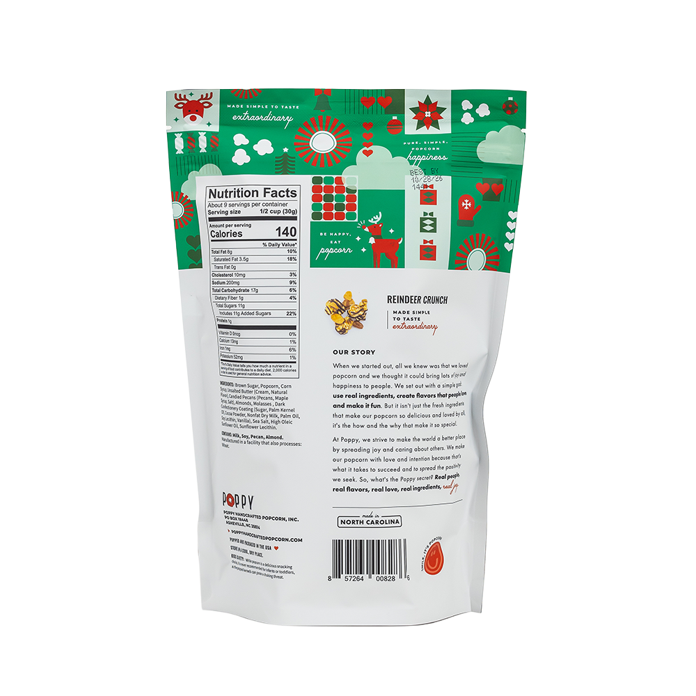 Poppy Hand-Crafted Popcorn - Reindeer Crunch Popcorn