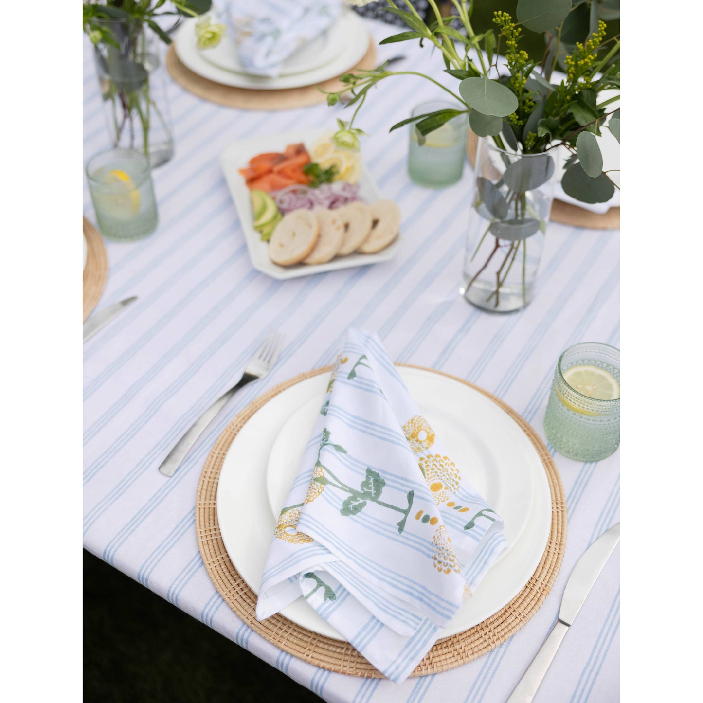 Mended - Table Throw - Marigold - Uniform Blue, Sage & Mustard